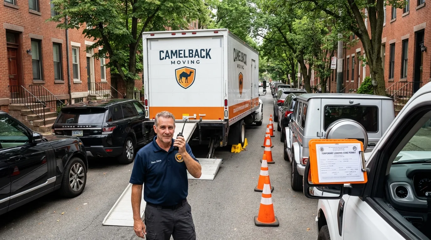 City street loading permit setup in Bryn Mawr, PA