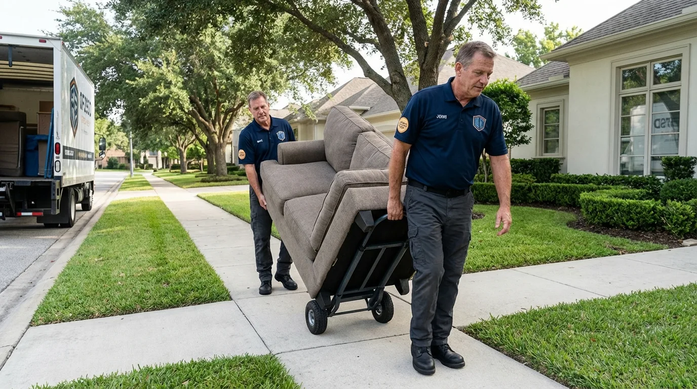 Local residential moving crew loading furniture in Bryn Mawr, PA